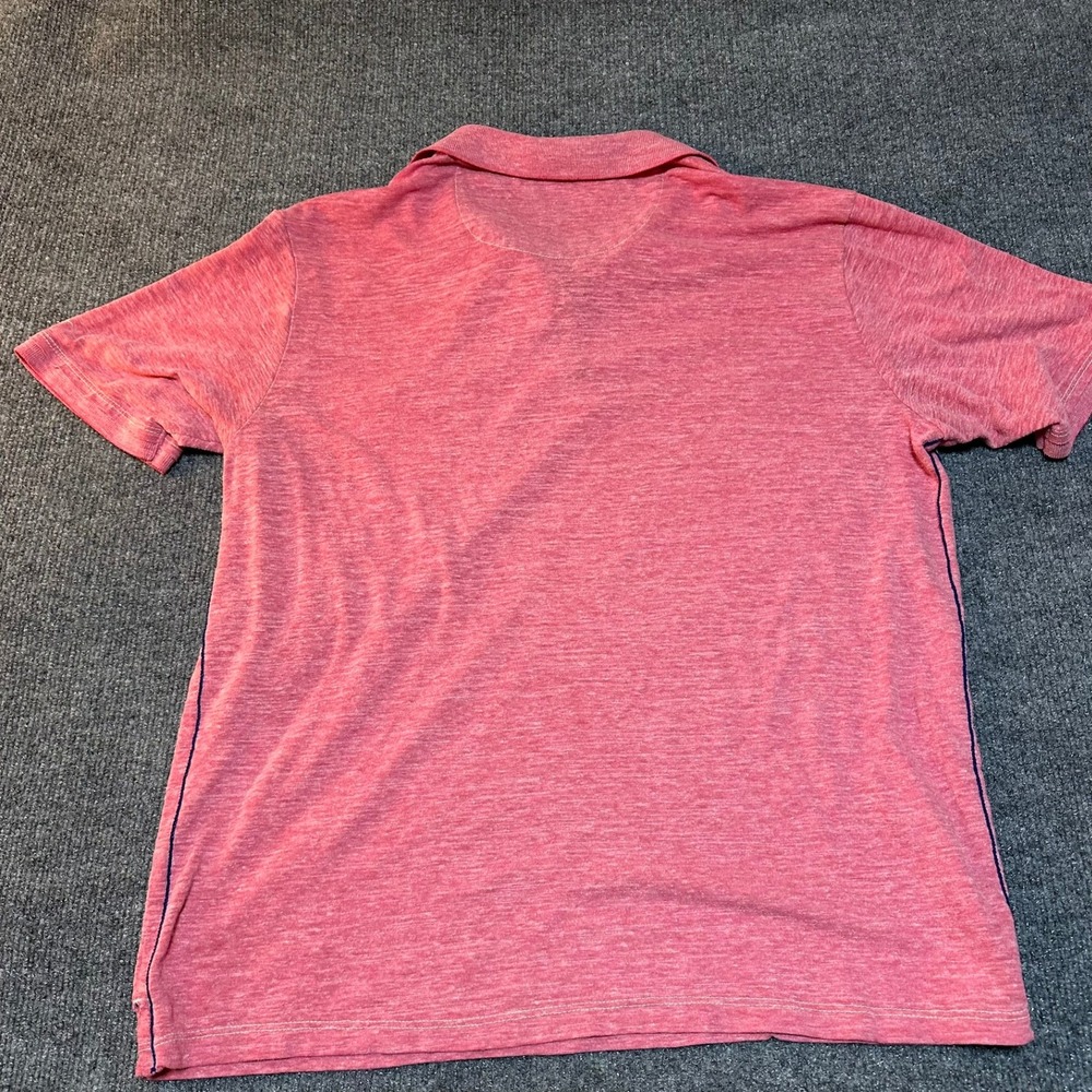 Tommy Bahama Relax Mens Large Red Heathered Short Sleeve Polo Shirt Pocket L
